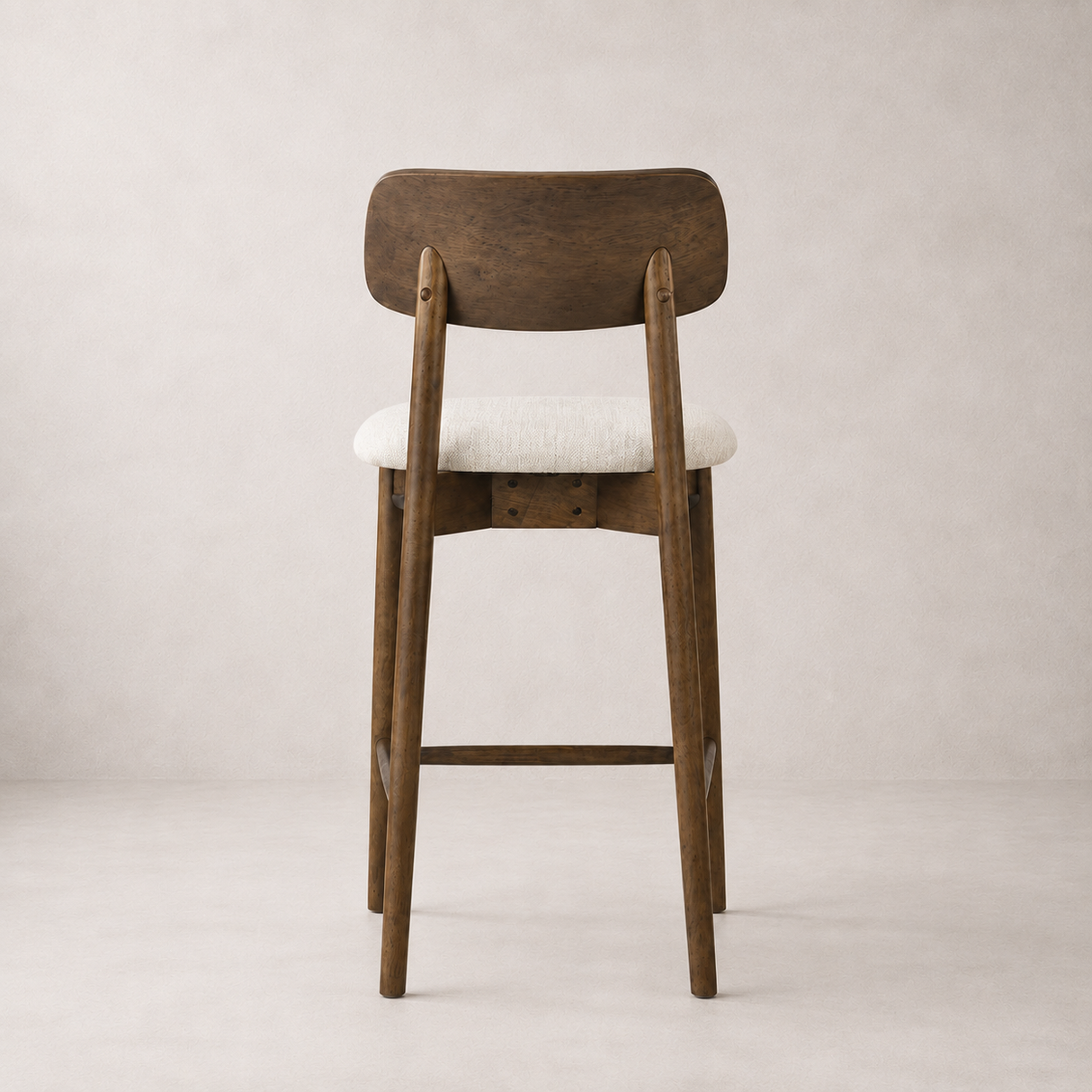 Tabouret de comptoir Landon – Chêne fumé et ivoire chiné