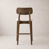 Tabouret de comptoir Landon – Chêne fumé et ivoire chiné