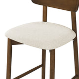 Tabouret de comptoir Landon – Chêne fumé et ivoire chiné