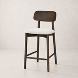 Landon Counter Stool - Walnut and Heathered Ivory