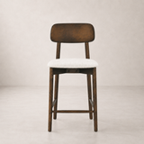 Landon Counter Stool - Walnut and Heathered Ivory