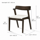 Victoria Dining Chair - Walnut and Heathered Ivory