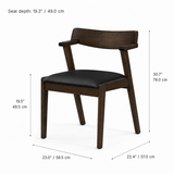 Chaise de salle à manger Victoria – Noyer et noir