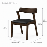 Victoria Dining Chair - Walnut and Black