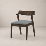 Victoria Dining Chair - Walnut and Textured Slate Grey