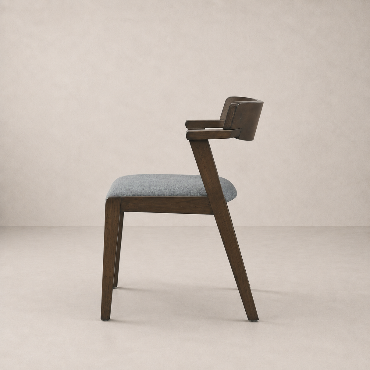 Victoria Dining Chair - Walnut and Textured Slate Grey
