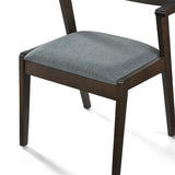 Victoria Dining Chair - Walnut and Textured Slate Grey