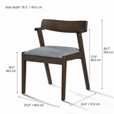 Victoria Dining Chair - Walnut and Textured Slate Grey
