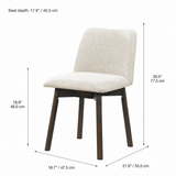 Charlotte Solid Wood Dining Chair - Walnut and Heathered Ivory