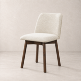 Charlotte Solid Wood Dining Chair - Walnut and Heathered Ivory
