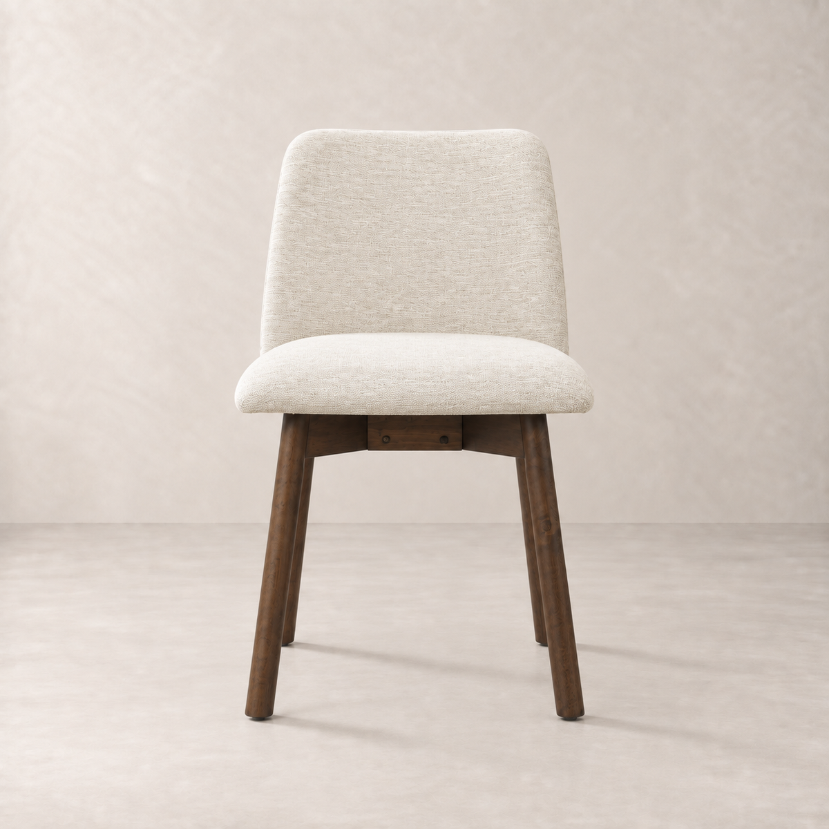 Charlotte Solid Wood Dining Chair - Walnut and Heathered Ivory