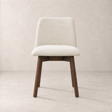 Charlotte Solid Wood Dining Chair - Walnut and Heathered Ivory