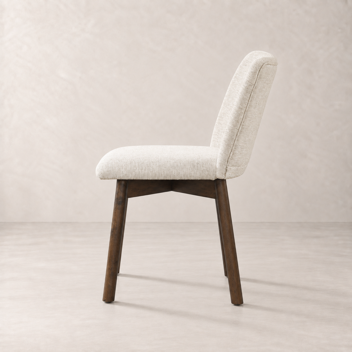 Charlotte Solid Wood Dining Chair - Walnut and Heathered Ivory
