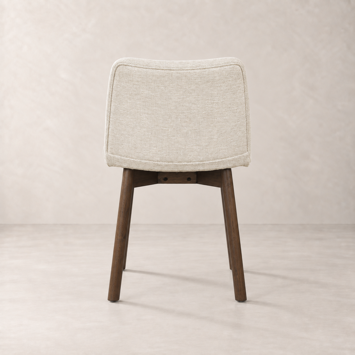 Charlotte Solid Wood Dining Chair - Walnut and Heathered Ivory