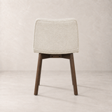 Charlotte Solid Wood Dining Chair - Walnut and Heathered Ivory