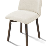 Charlotte Solid Wood Dining Chair - Walnut and Heathered Ivory