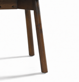 Charlotte Solid Wood Dining Chair - Walnut and Heathered Ivory