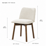 Charlotte Solid Wood Dining Chair - Smoked Oak and Heathered Ivory