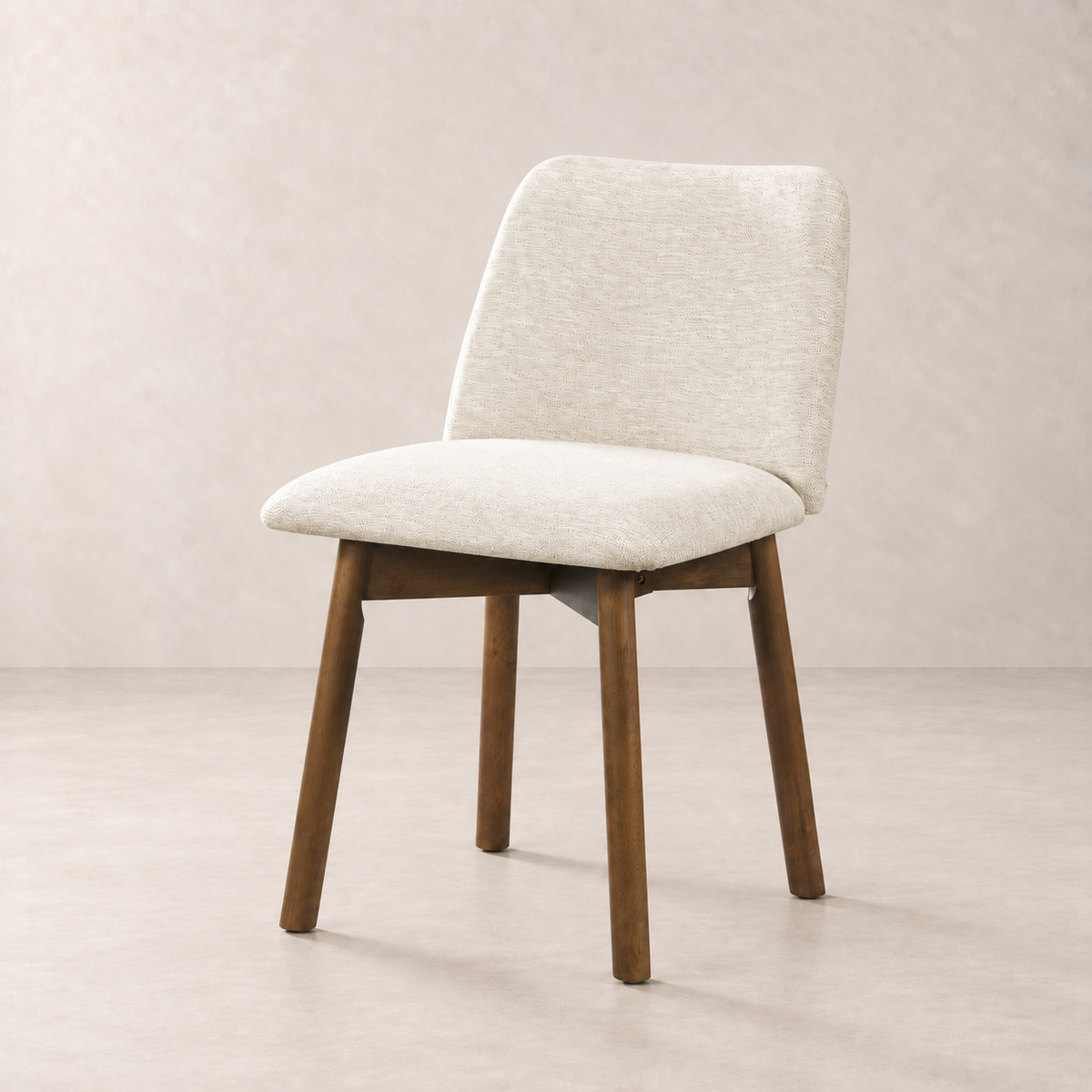 Charlotte Solid Wood Dining Chair - Smoked Oak and Heathered Ivory