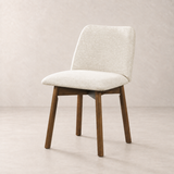 Charlotte Solid Wood Dining Chair - Smoked Oak and Heathered Ivory