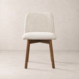 Charlotte Solid Wood Dining Chair - Smoked Oak and Heathered Ivory