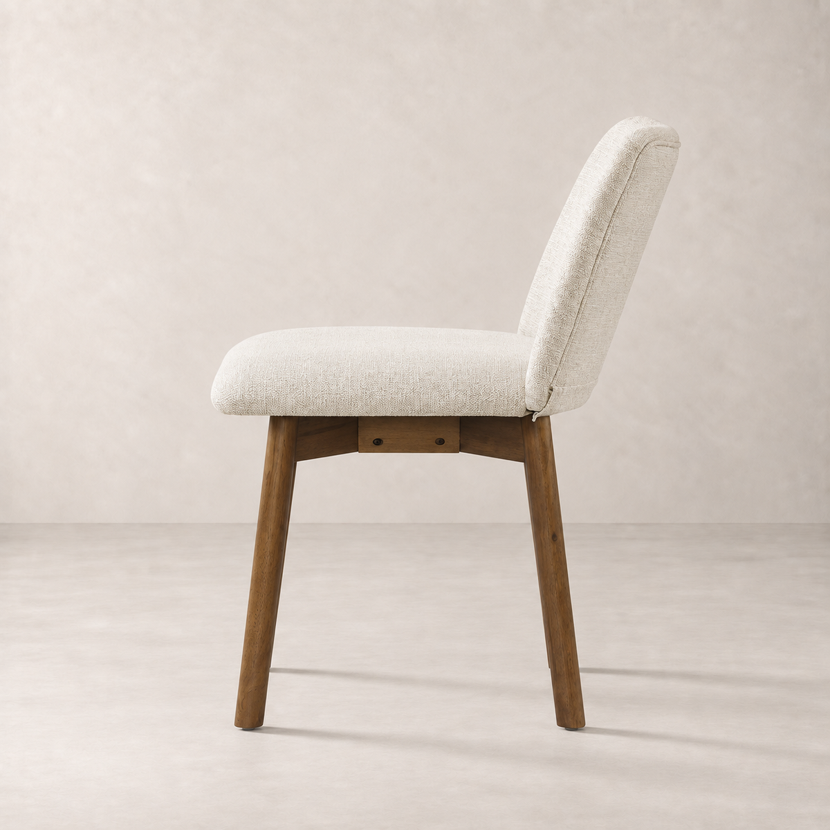 Charlotte Solid Wood Dining Chair - Smoked Oak and Heathered Ivory