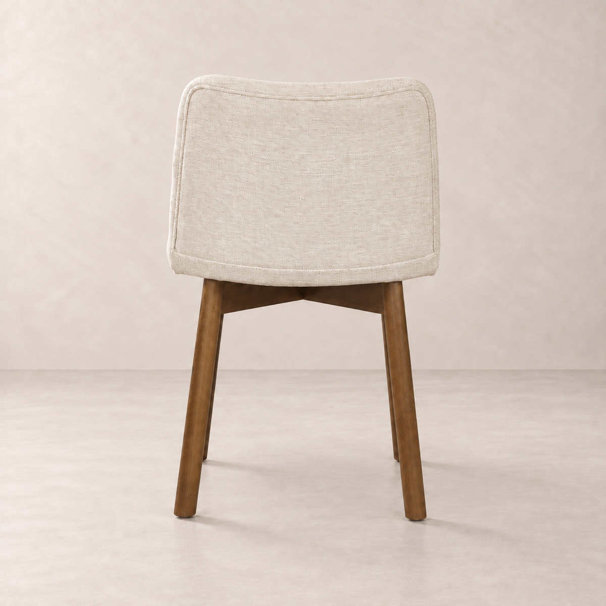Charlotte Solid Wood Dining Chair - Smoked Oak and Heathered Ivory