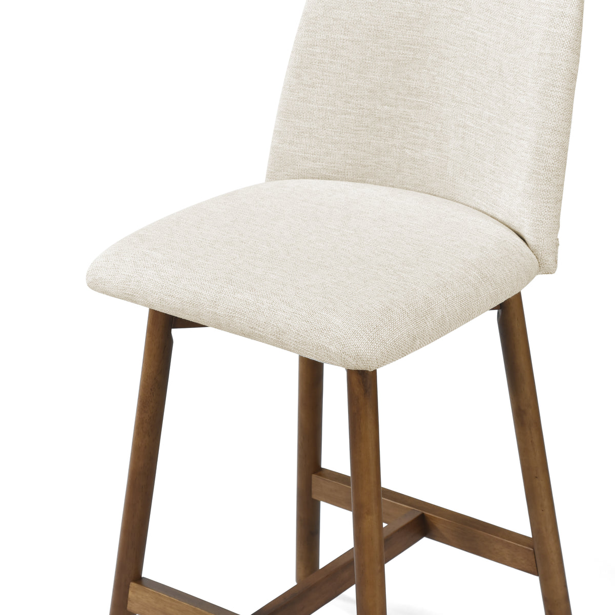 Charlotte Solid Wood Counter Stool - Smoked Oak and Ivory