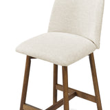 Charlotte Solid Wood Counter Stool - Smoked Oak and Ivory