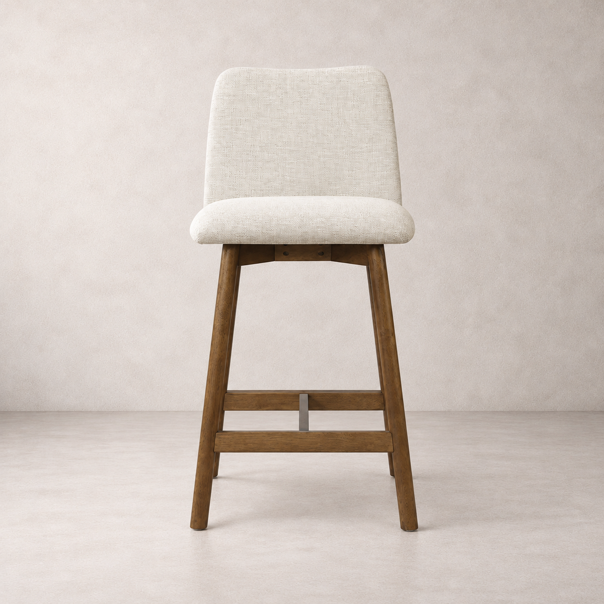 Charlotte Solid Wood Counter Stool - Smoked Oak and Ivory