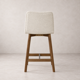 Charlotte Solid Wood Counter Stool - Smoked Oak and Ivory