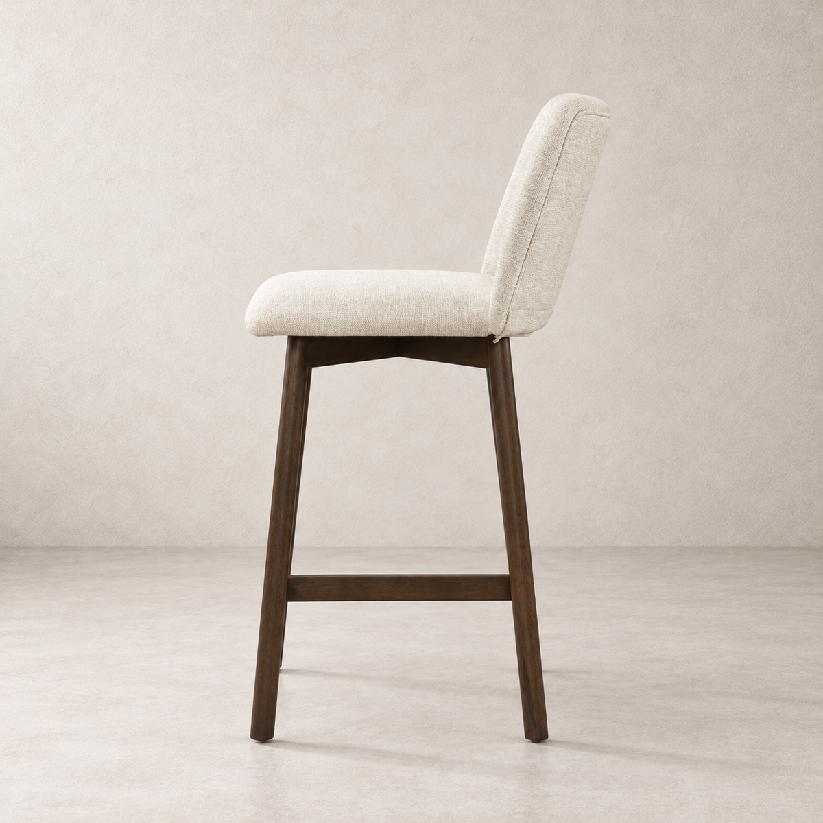 Charlotte Solid Wood Counter Stool - Walnut and Ivory