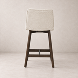 Charlotte Solid Wood Counter Stool - Walnut and Ivory