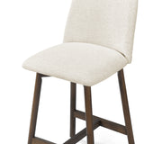 Charlotte Solid Wood Counter Stool - Walnut and Ivory