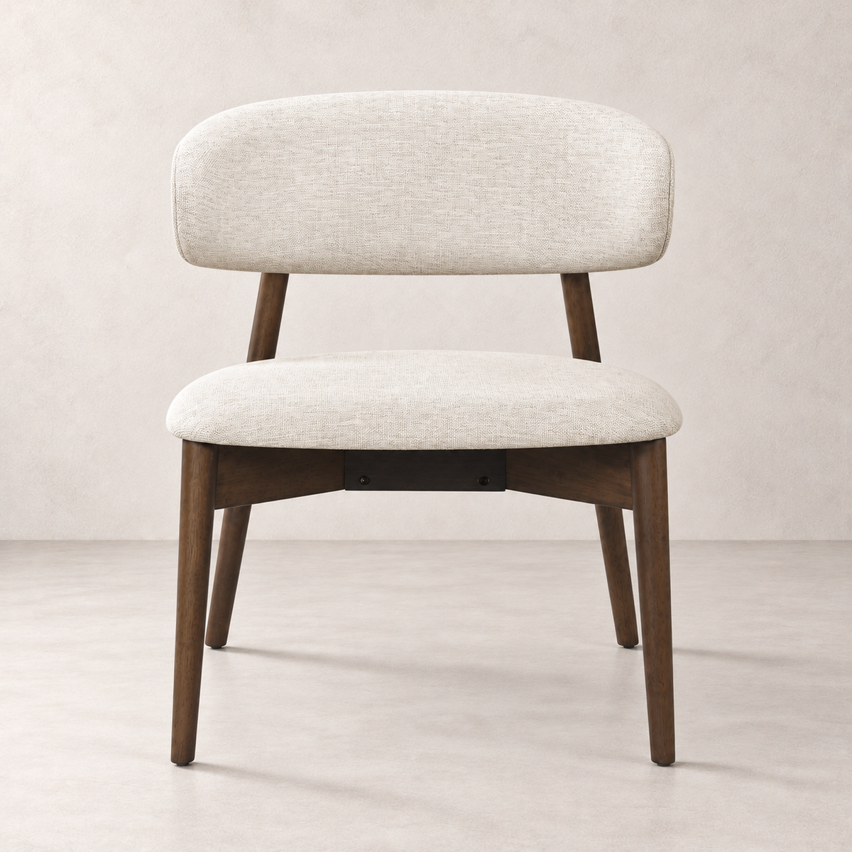 Blush Solid Wood Lounge Chair – Walnut and Heathered Ivory