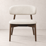 Blush Solid Wood Lounge Chair – Walnut and Heathered Ivory
