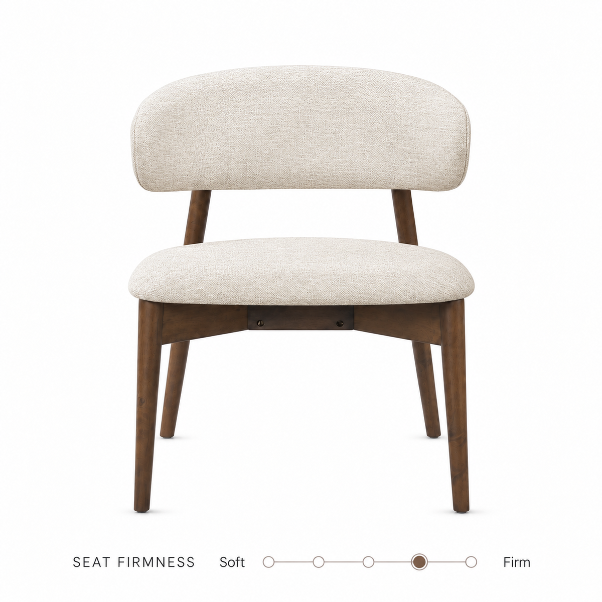 Blush Solid Wood Lounge Chair – Walnut and Heathered Ivory