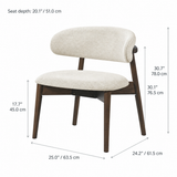 Blush Solid Wood Lounge Chair – Walnut and Heathered Ivory