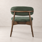 Fauteuil lounge Blush en bois massif – Noyer et vert mousse