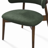 Fauteuil lounge Blush en bois massif – Noyer et vert mousse