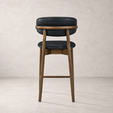 Tabouret de comptoir Blush en bois massif – Noyer et noir