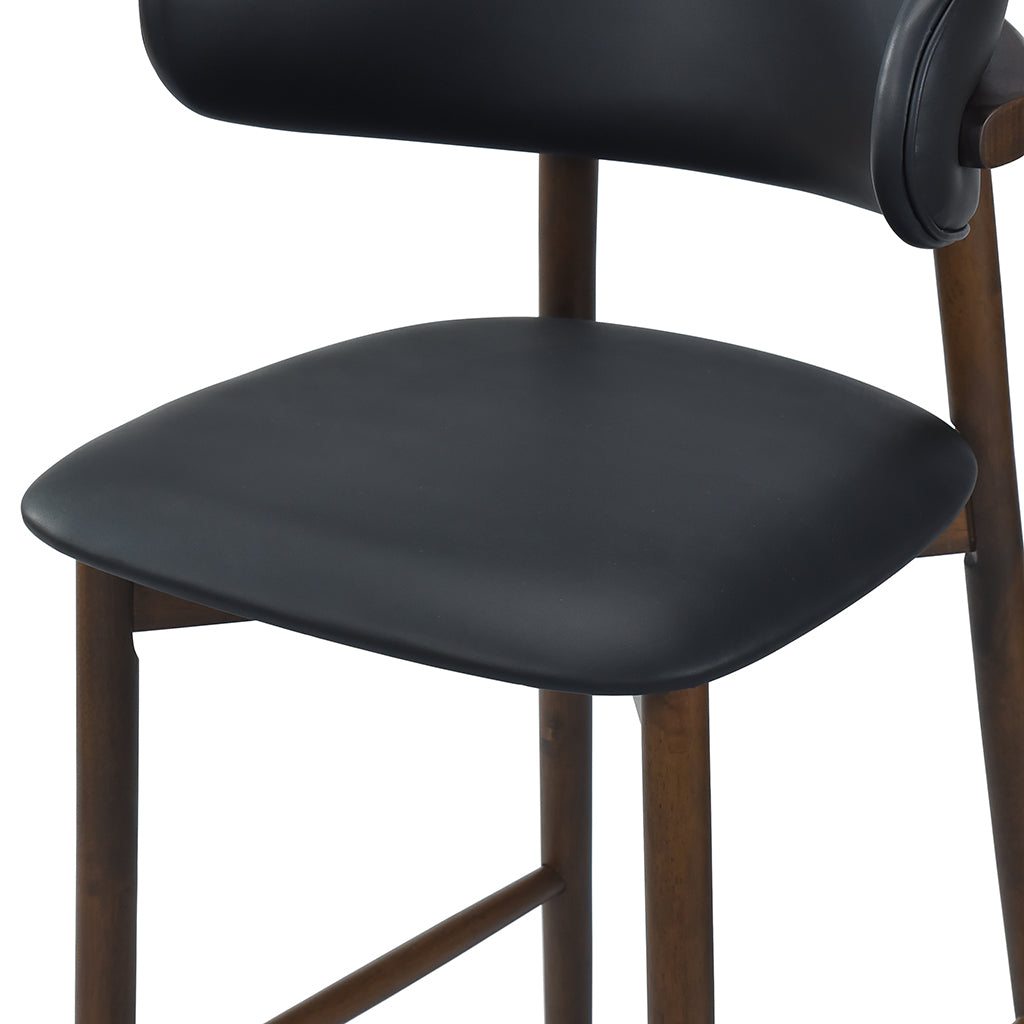 Tabouret de comptoir Blush en bois massif – Noyer et noir