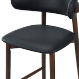 Tabouret de comptoir Blush en bois massif – Noyer et noir