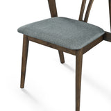 Eliza Solid Wood Dining Chair - Walnut and Textured Slate Grey