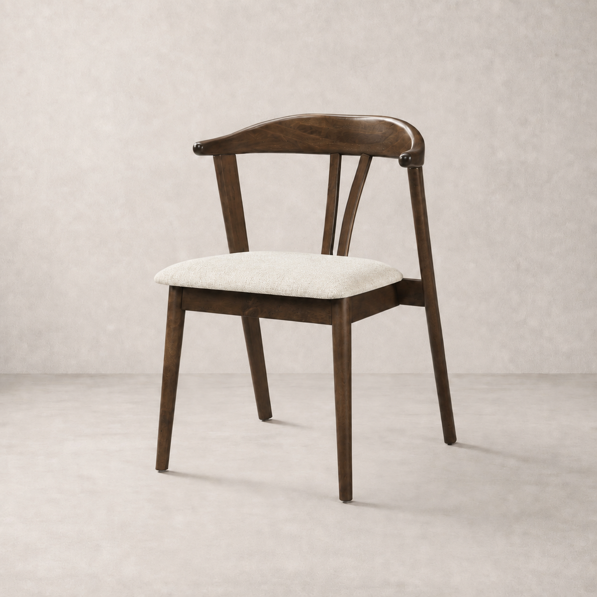 Eliza Solid Wood Dining Chair - Walnut and Heathered Ivory