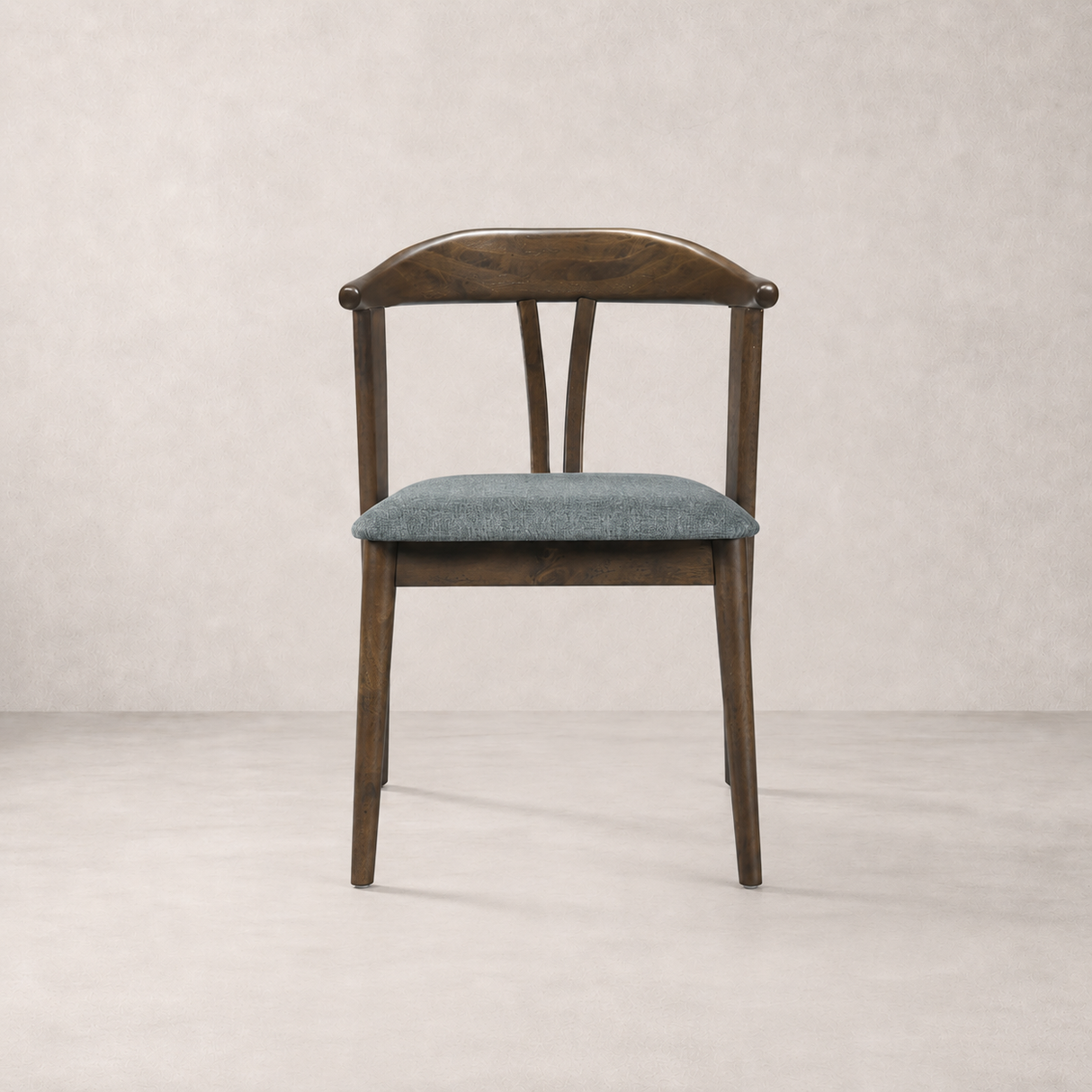 Eliza Solid Wood Dining Chair - Walnut and Textured Slate Grey
