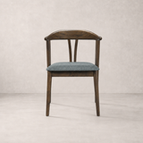 Eliza Solid Wood Dining Chair - Walnut and Textured Slate Grey
