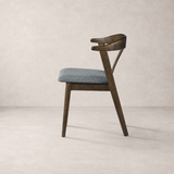 Eliza Solid Wood Dining Chair - Walnut and Textured Slate Grey