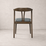 Eliza Solid Wood Dining Chair - Walnut and Textured Slate Grey