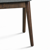 Eliza Solid Wood Dining Chair - Walnut and Textured Slate Grey